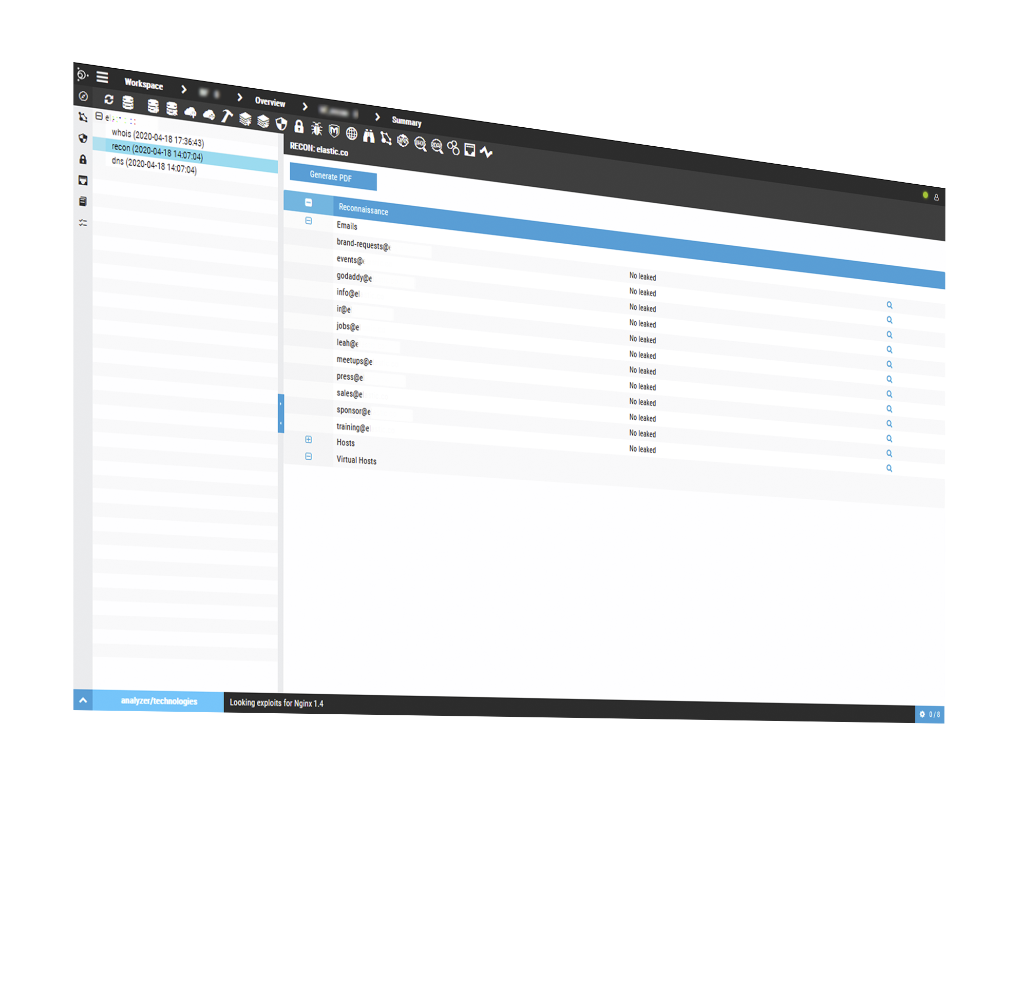 plataforma de analisis de vulnerabilidades con un modulo de reconocimiento 100% pasivo